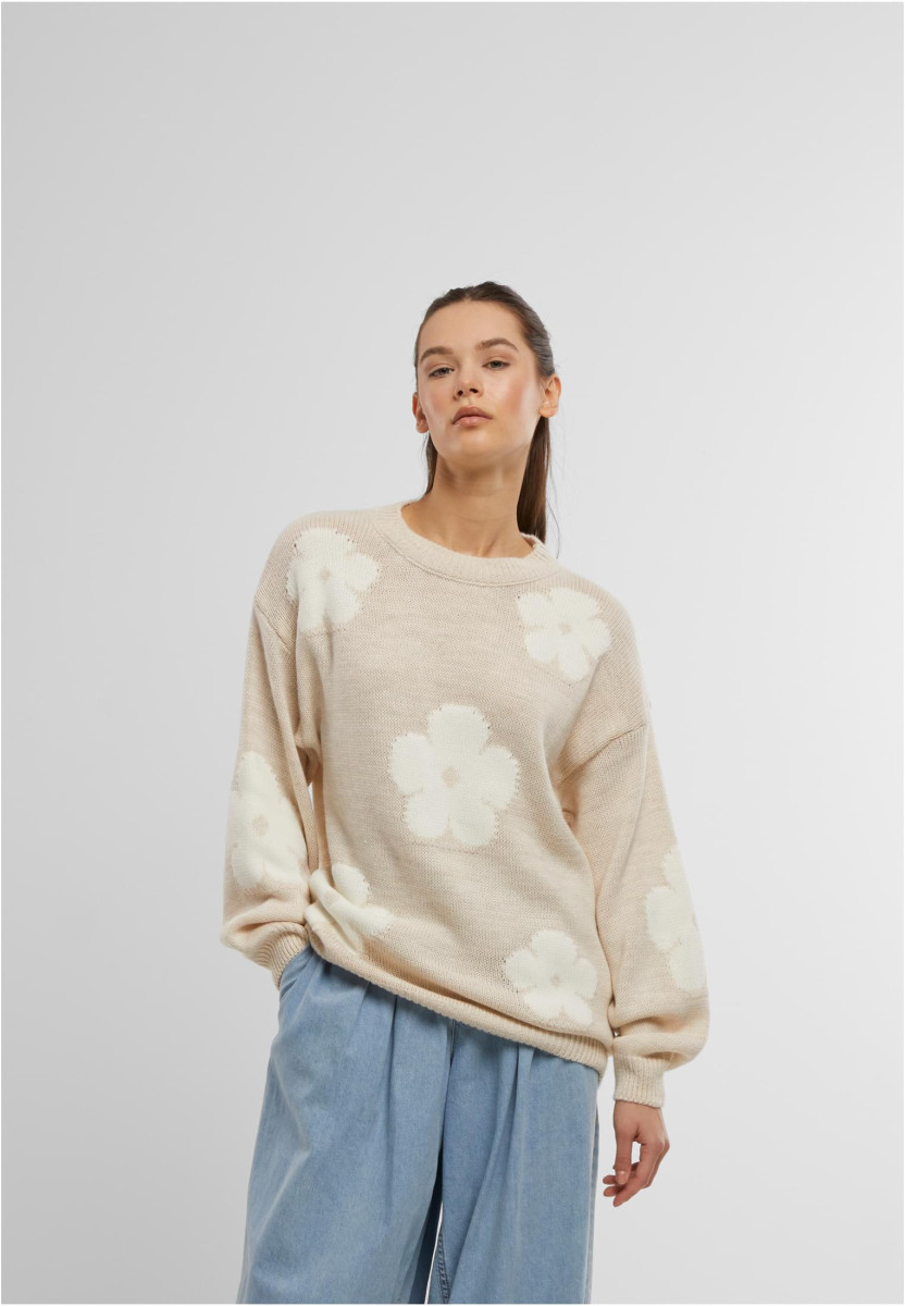 Cloud 5ive Crewneck Knit Sweater with Flowers