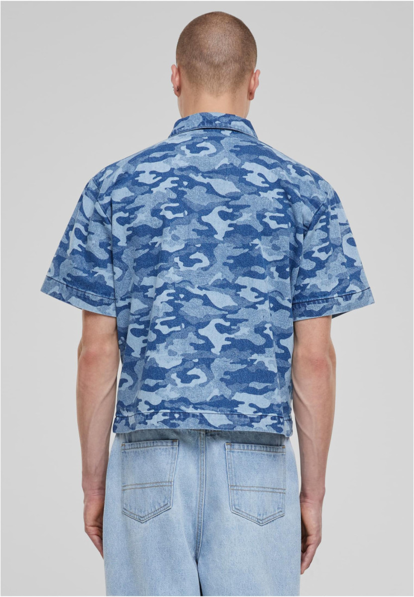 Laser Camo Printed Boxy Shirt