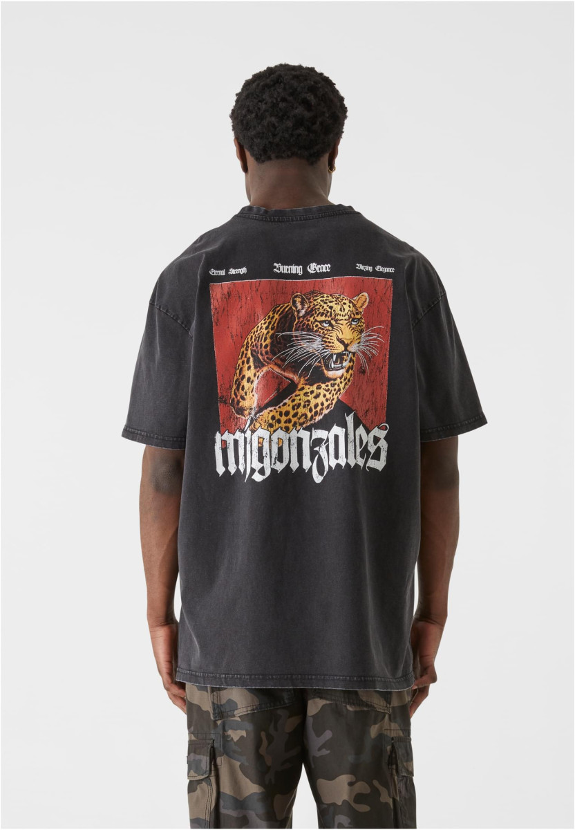 MJG Heavy Oversized Acid Washed Tee - Savage Leopard