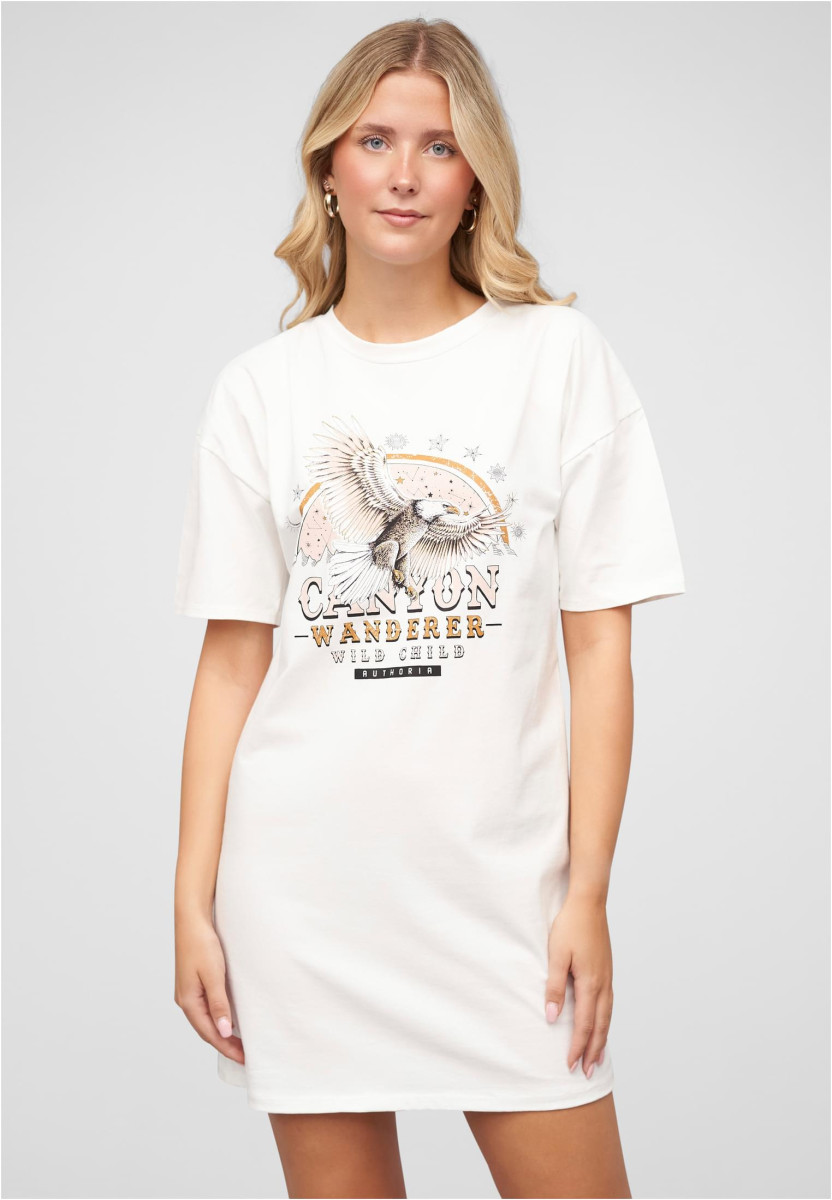 T-Shirt Kleid mit Adler Print und Rundhals