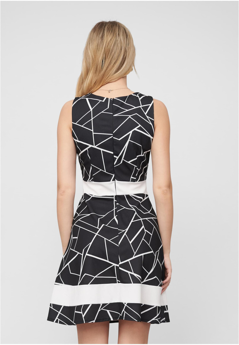 Dress with Abstract Print and Zipper on the back
