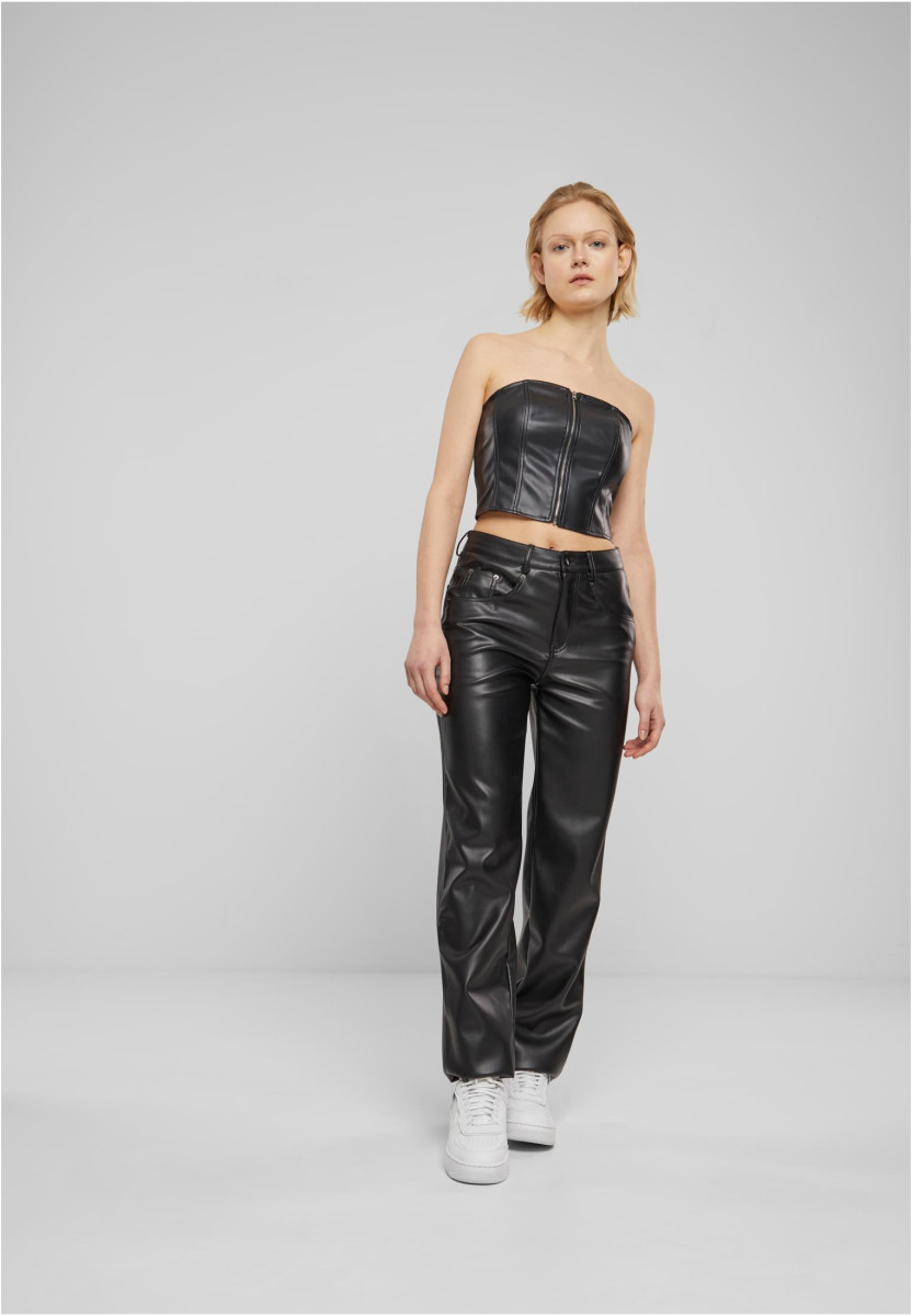 Ladies Synthetic Leather Bandeau Top