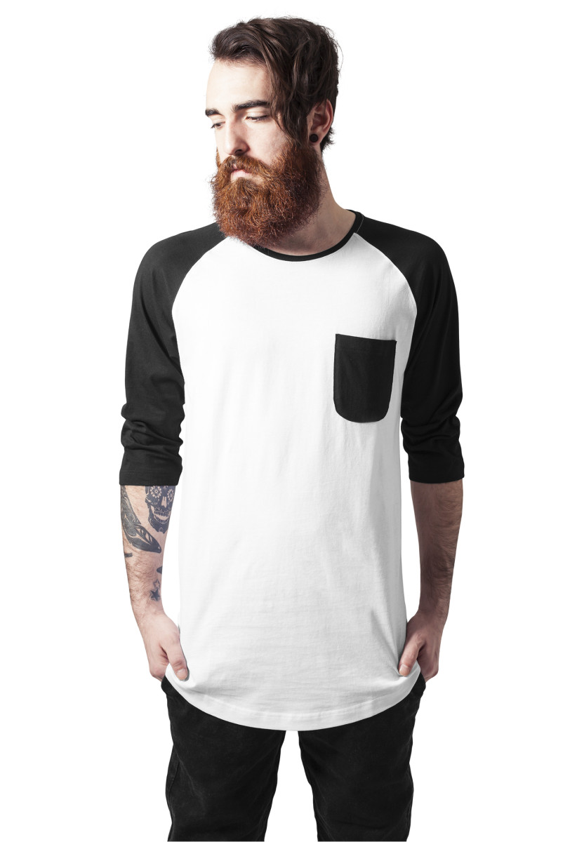 Long Raglan 3/4 Sleeve Pocket Tee