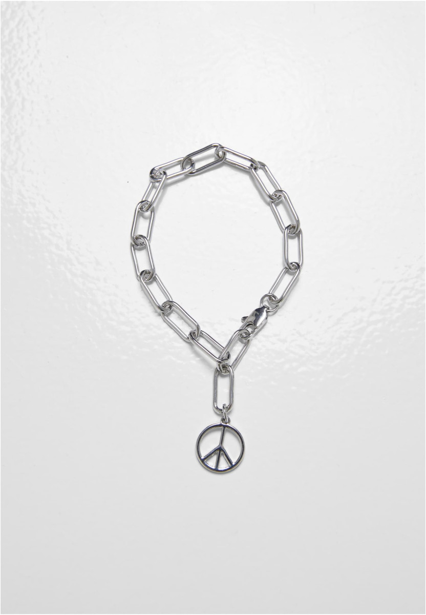 Y Chain Peace Pendant Necklace And Bracelet