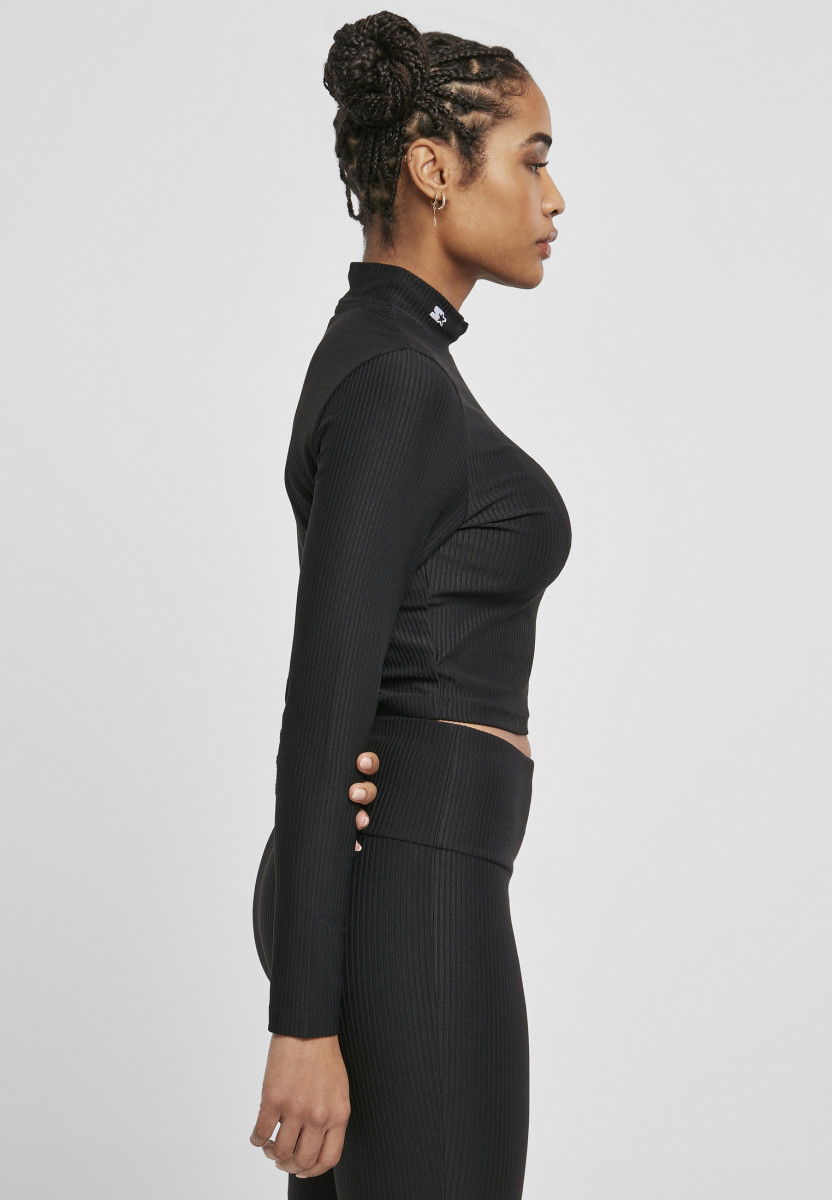 Ladies Starter Cropped Stretch Rib Turtleneck Longsleeve