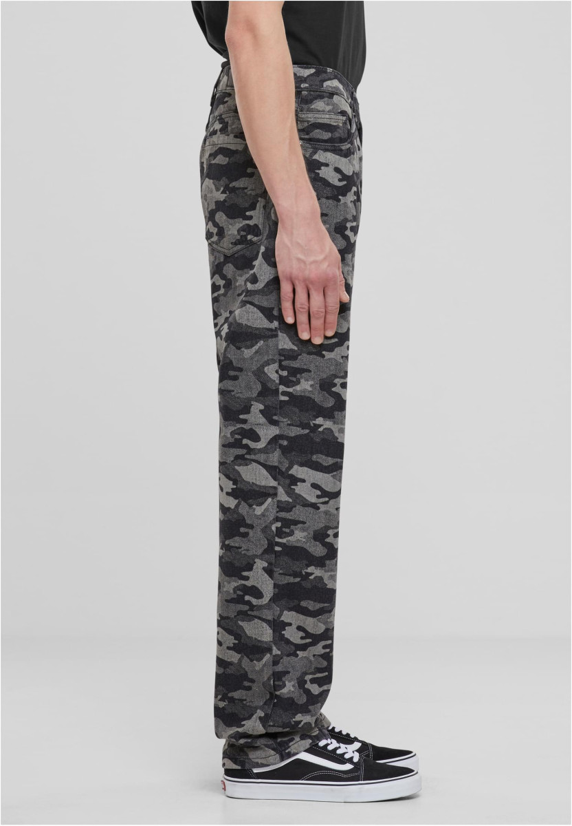 Laser Camo Printed Jeans