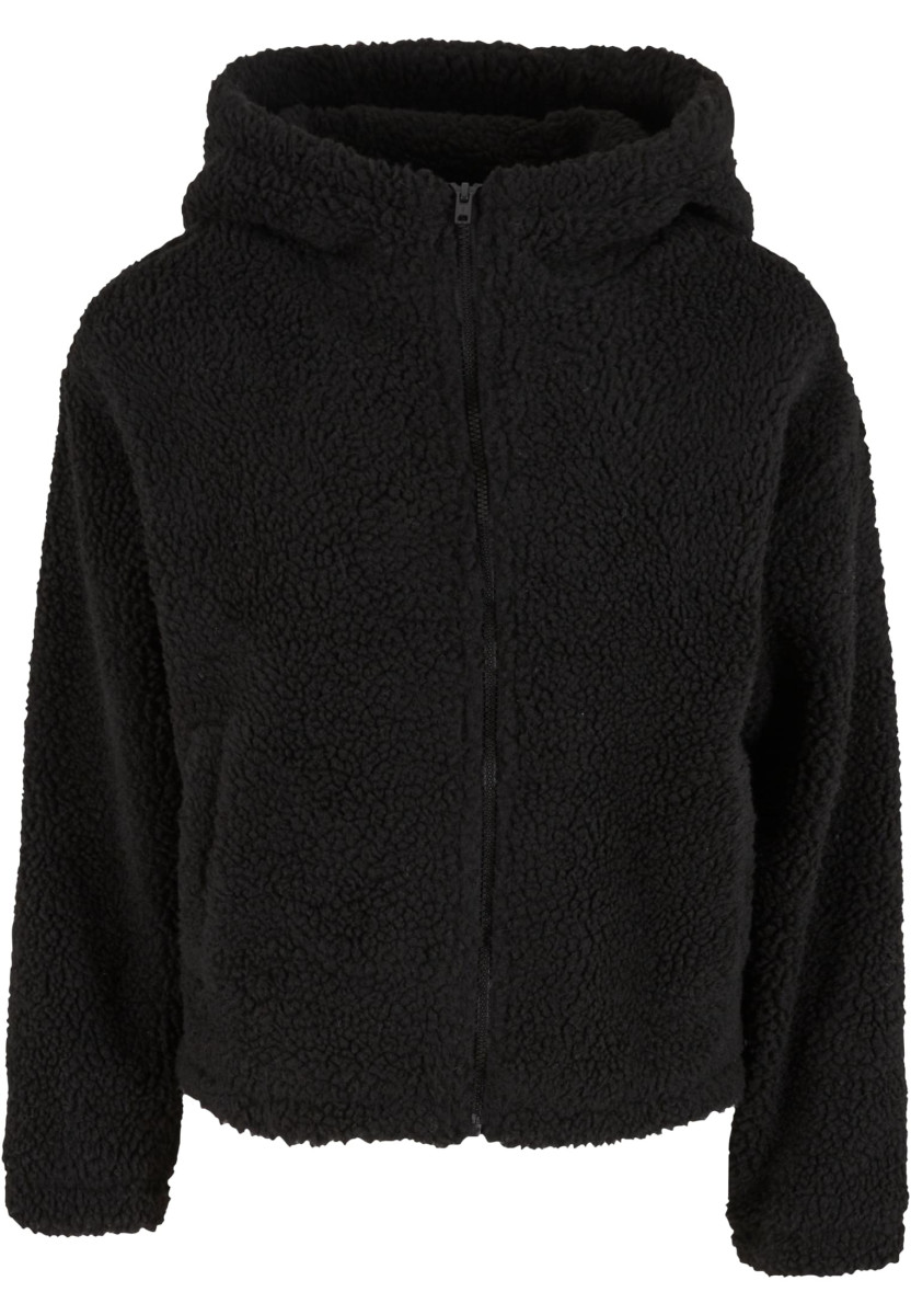 Ladies Short Hooded Sherpa Jacket