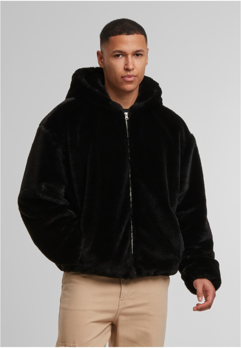 Full Zip Faux Fur Hoodie