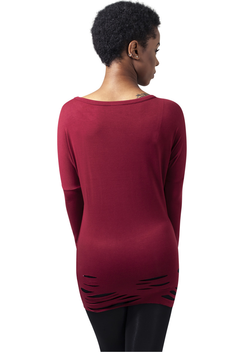 Ladies Cutted Viscose L/S Tee