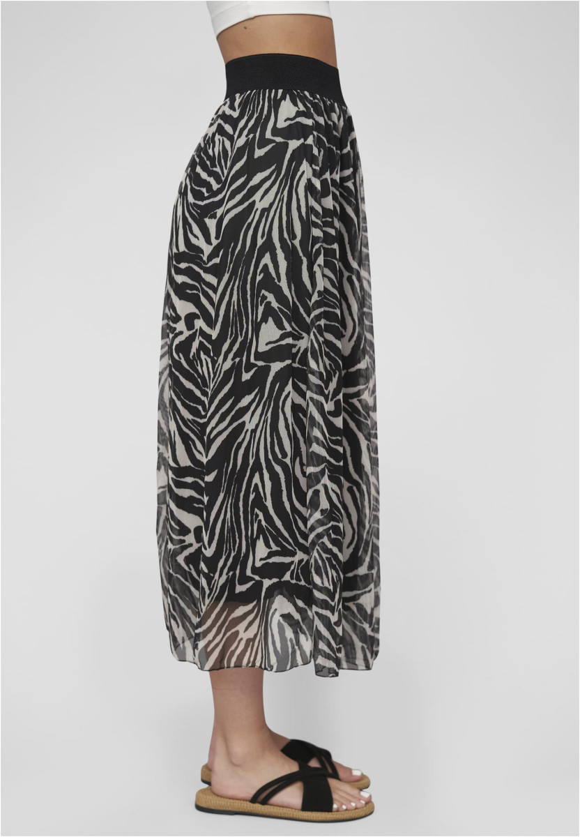 Longform Skirt 2-layered with animal print