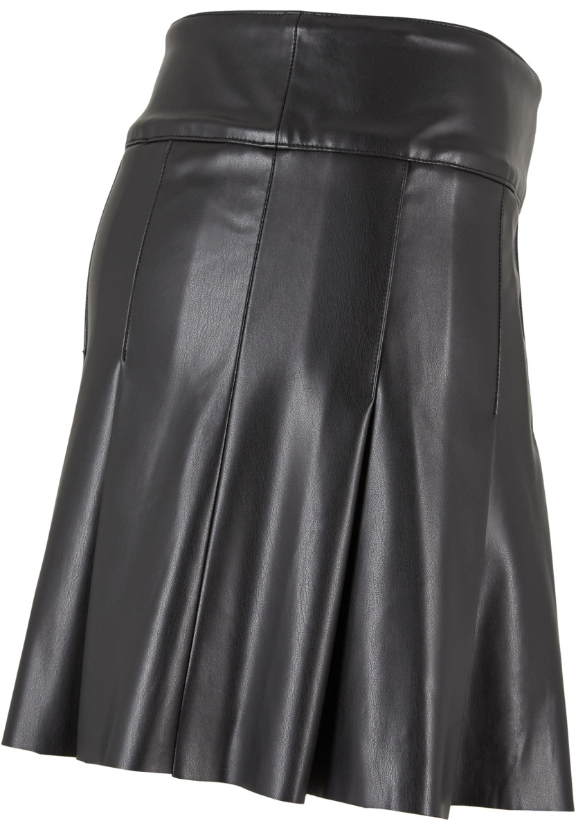 Ladies Synthetic Leather Pleated Skirt