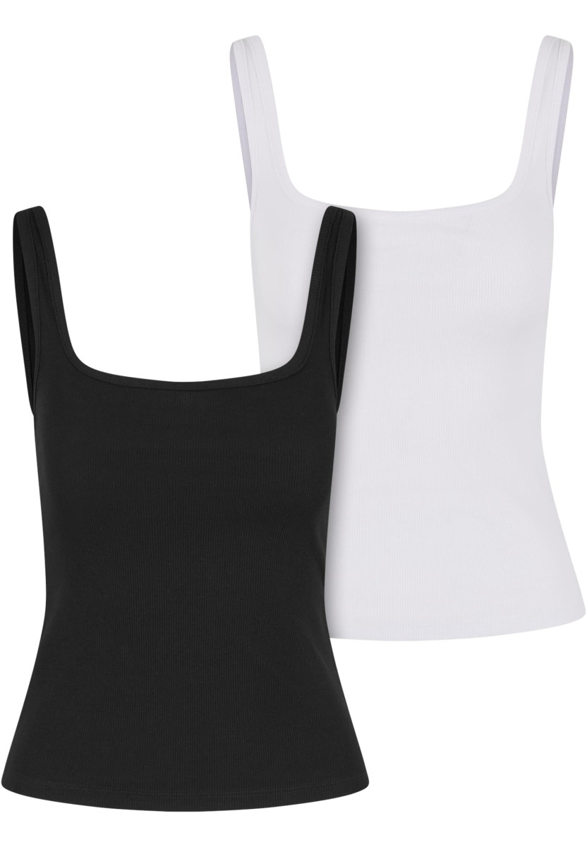 Ladies Wide Neck Rib Top 2-Pack
