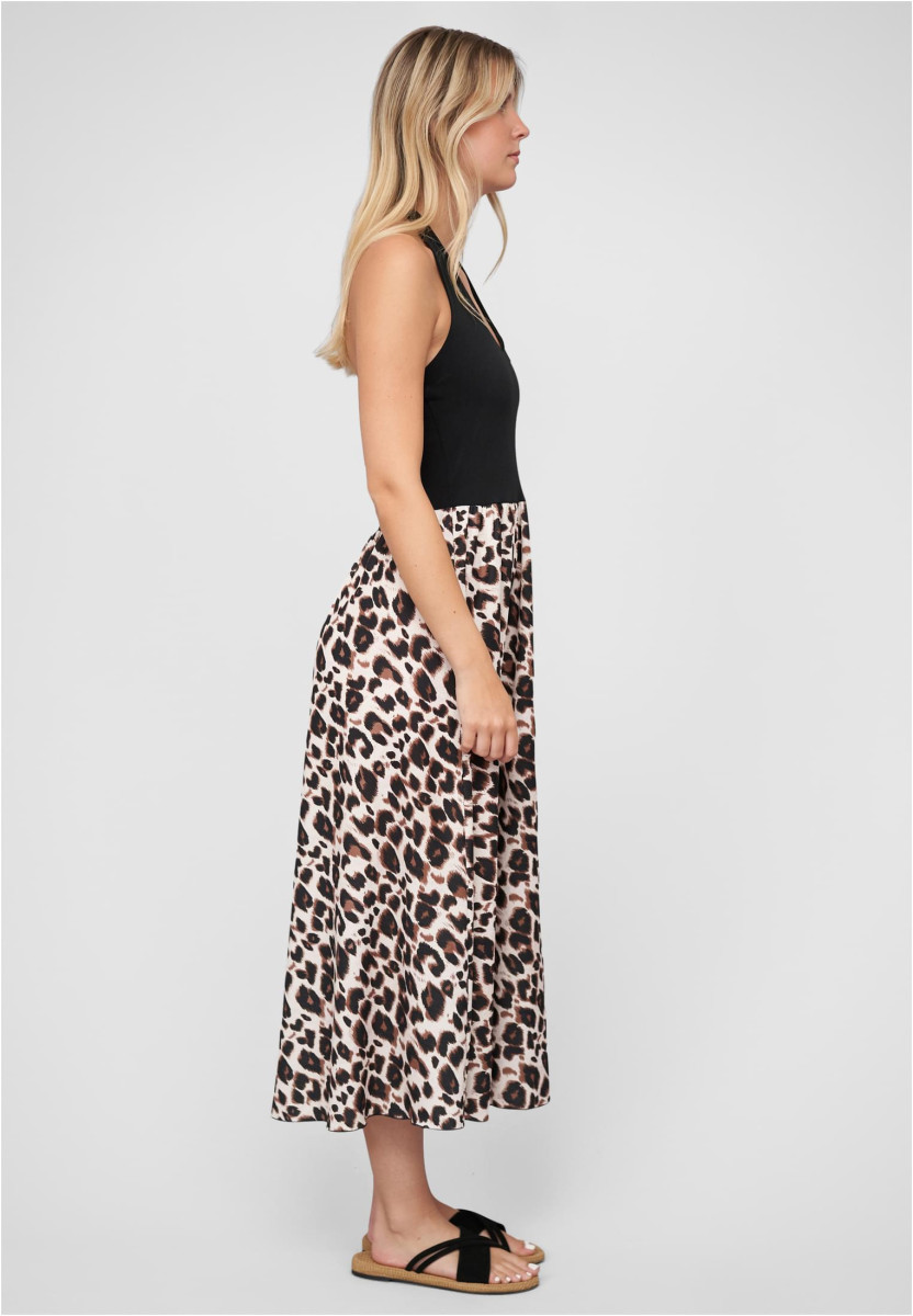 Maxi Neckholder-Dress with leo print