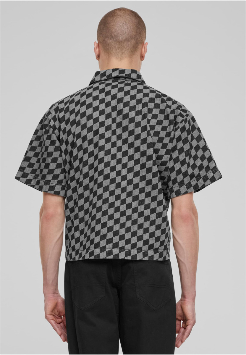 Laser Check Printed Boxy Shirt