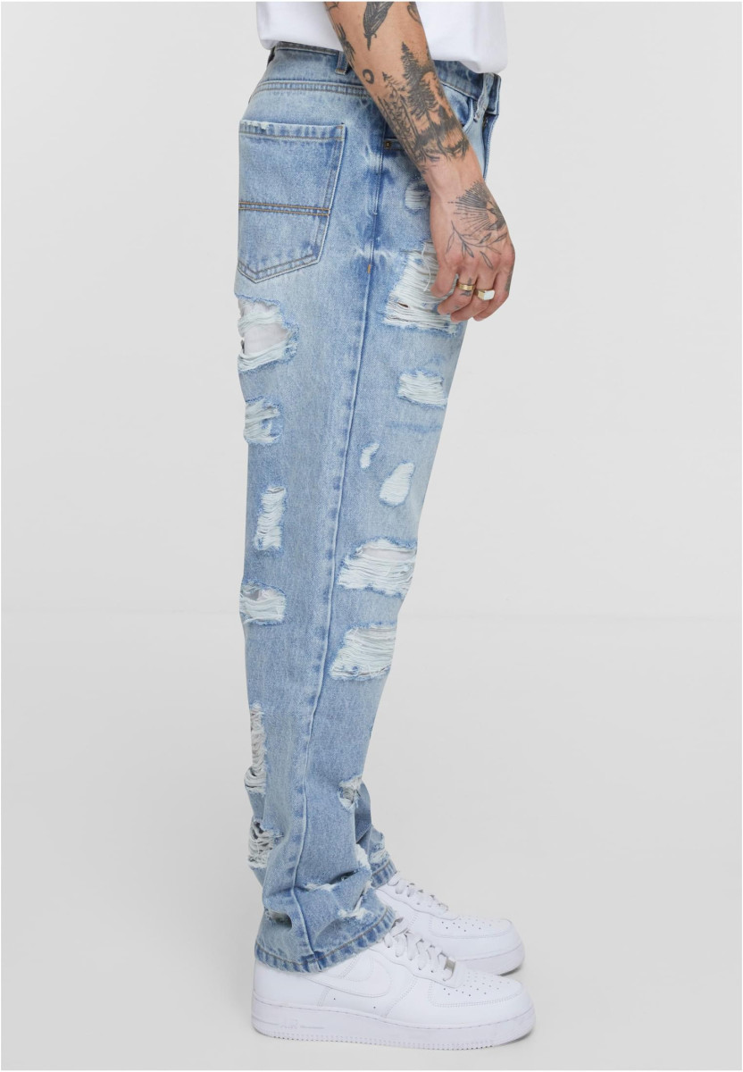 Heavy Ounce Straight Fit Heavy Destroyed Jeans