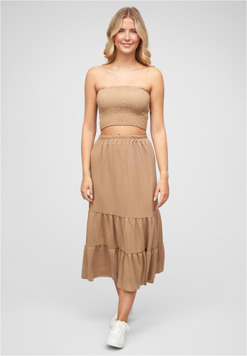 Musselin Longform Stufenrock und Bandeau Top