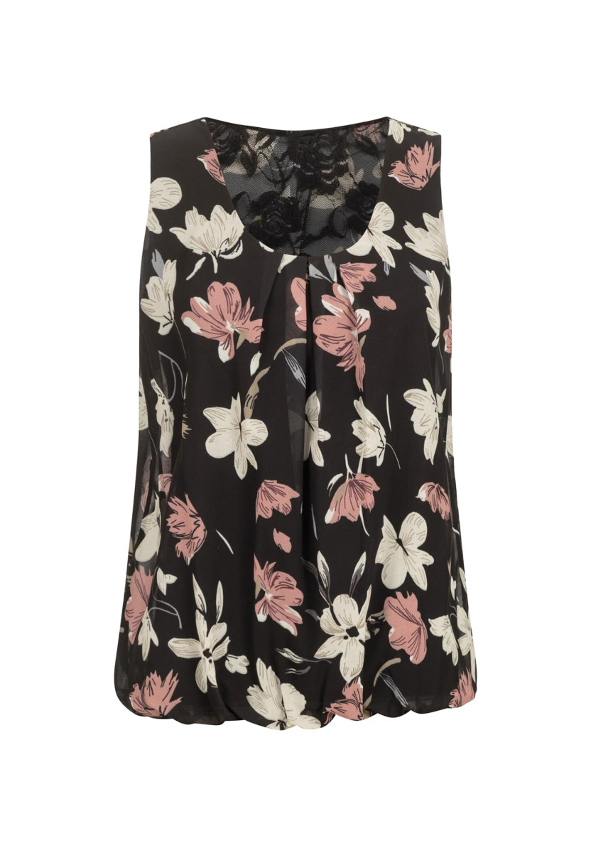 Top mit Blumen Print und Spitze hinten