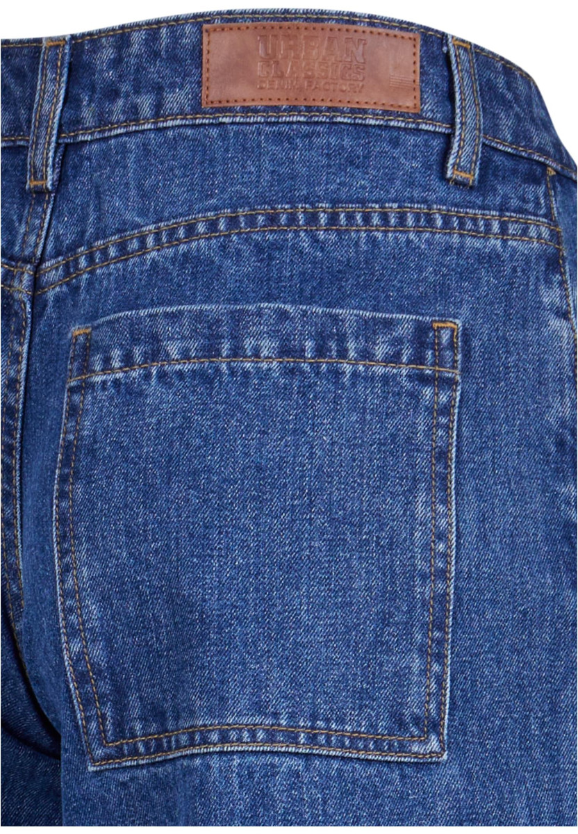 Ladies Mid Waist Wide Denim