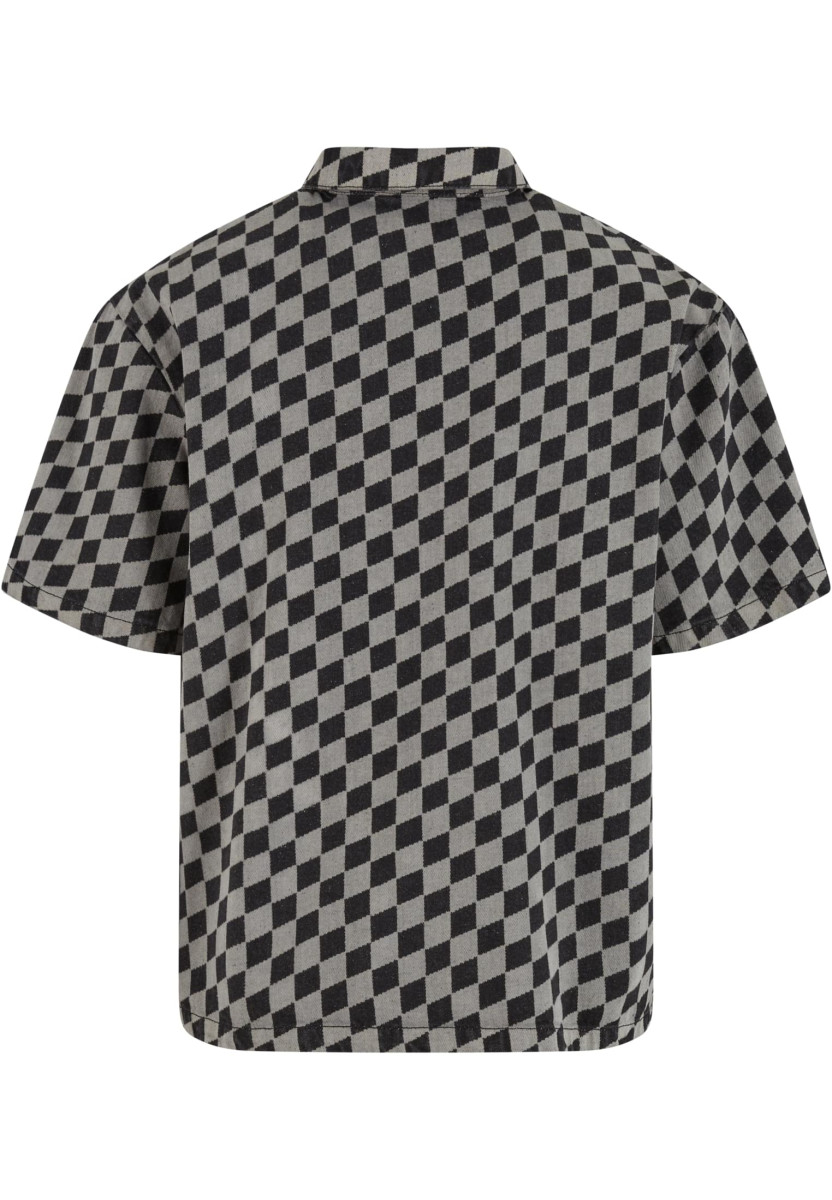 Laser Check Printed Boxy Shirt