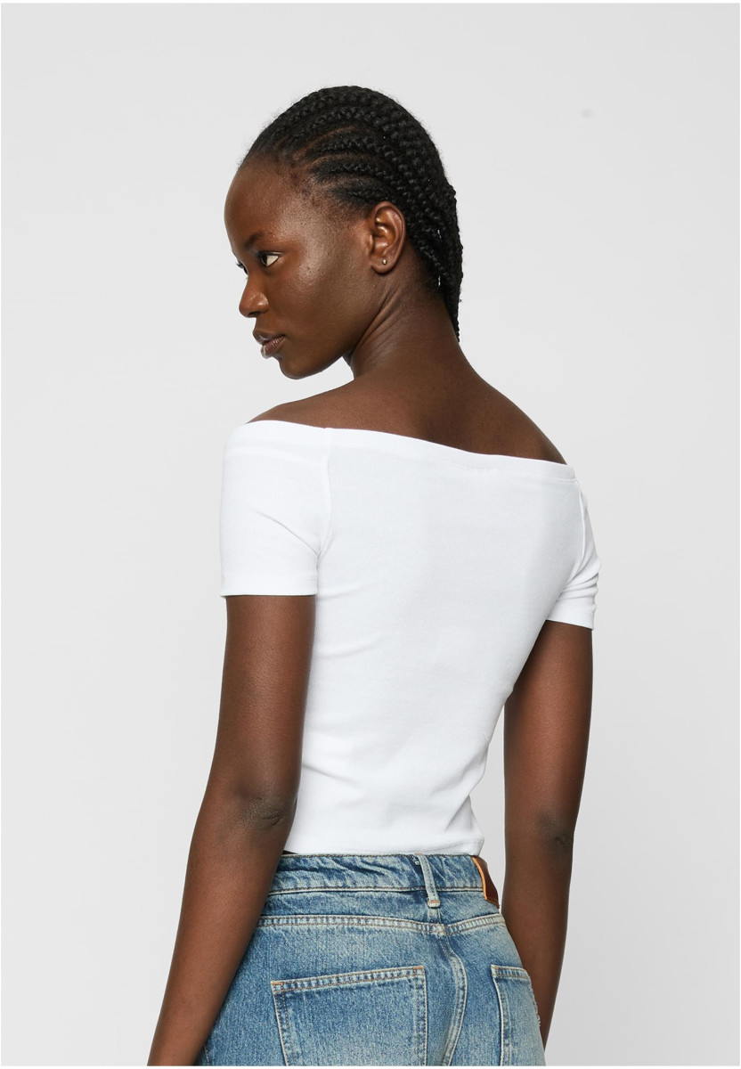 Ladies Organic Off Shoulder Rib Tee 2-Pack