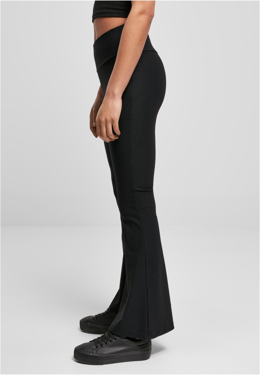 Ladies High Waist Rib Boot Cut Leggings