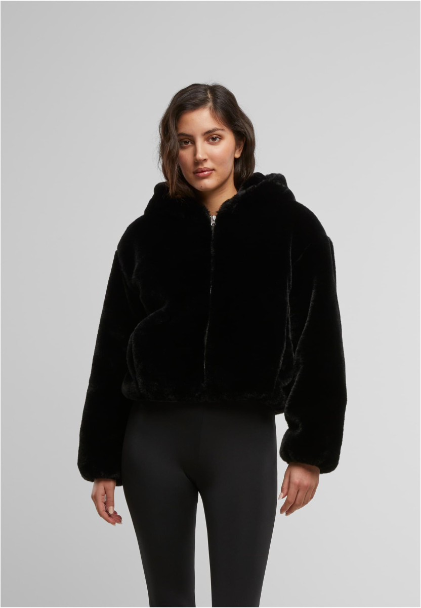 Ladies Full Zip Faux Fur Hoodie