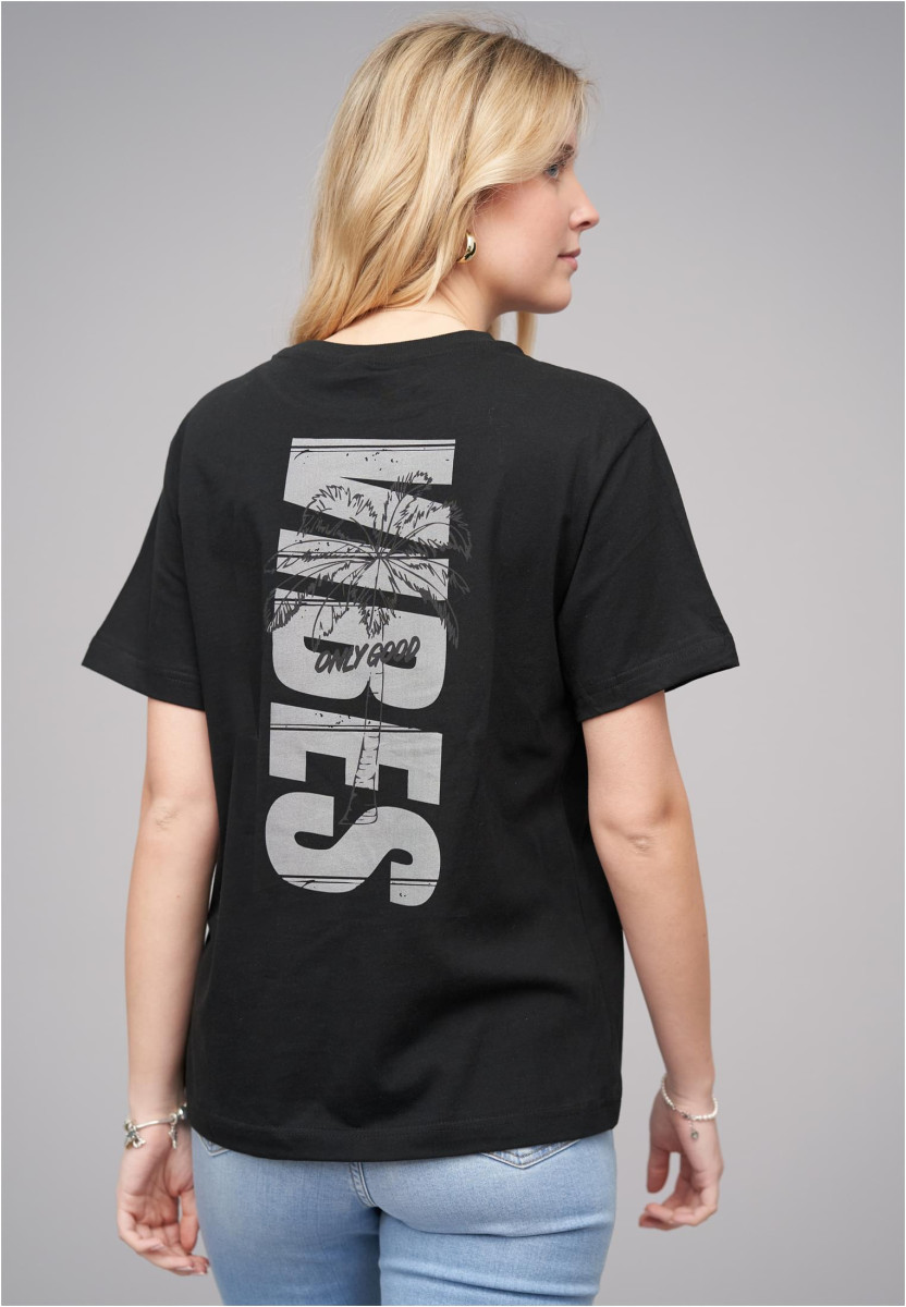 Ladies 77 Vibes Black Tee
