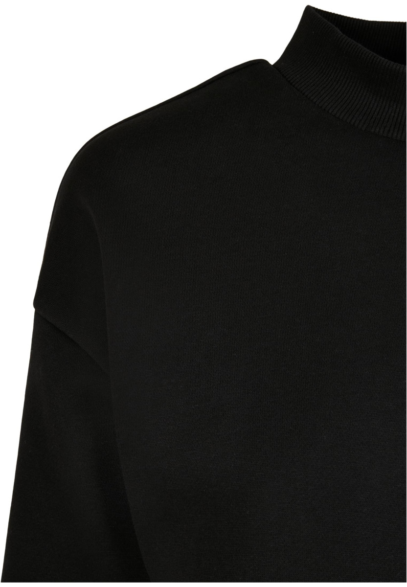 Ladies Cropped Oversized Sweat High Neck Crew