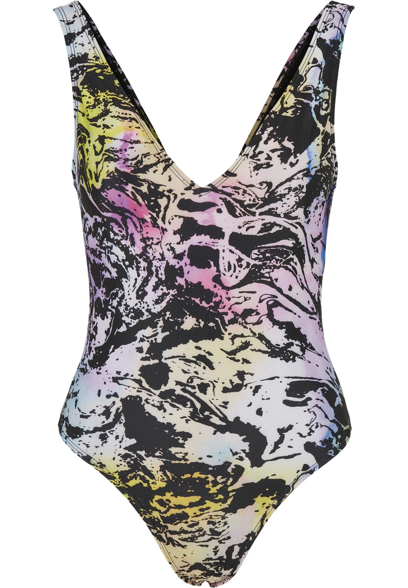 Ladies Recycled Pattern High Leg Swimsuit