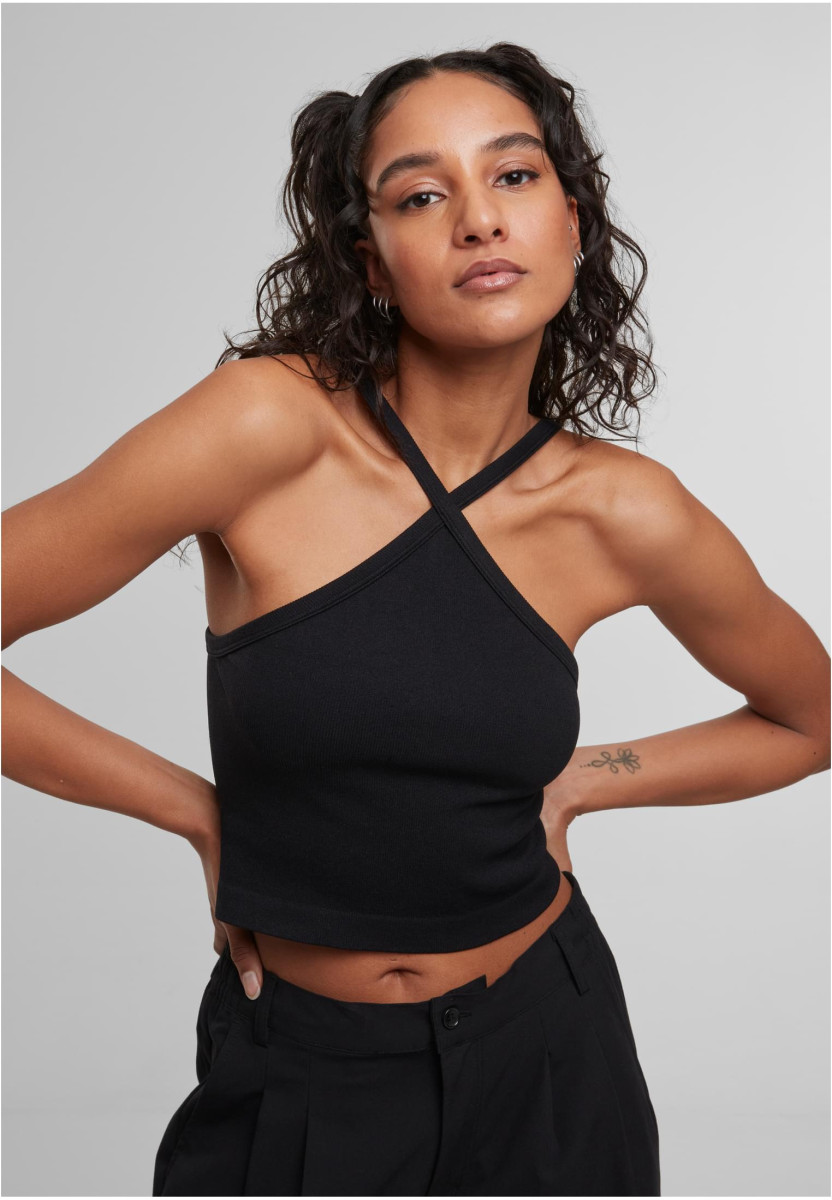 Ladies Seamless Crossed Neckholder Tanktop