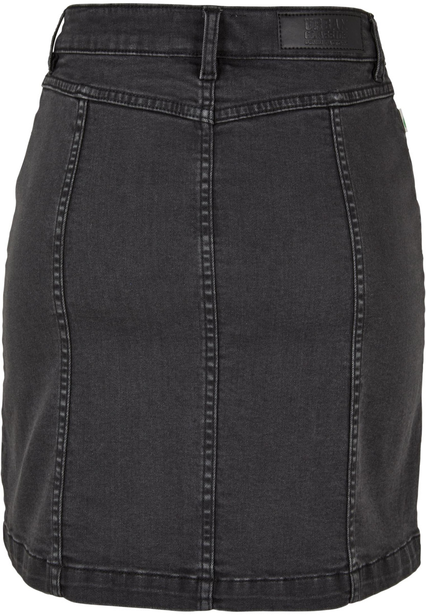 Ladies Organic Stretch Button Denim Skirt