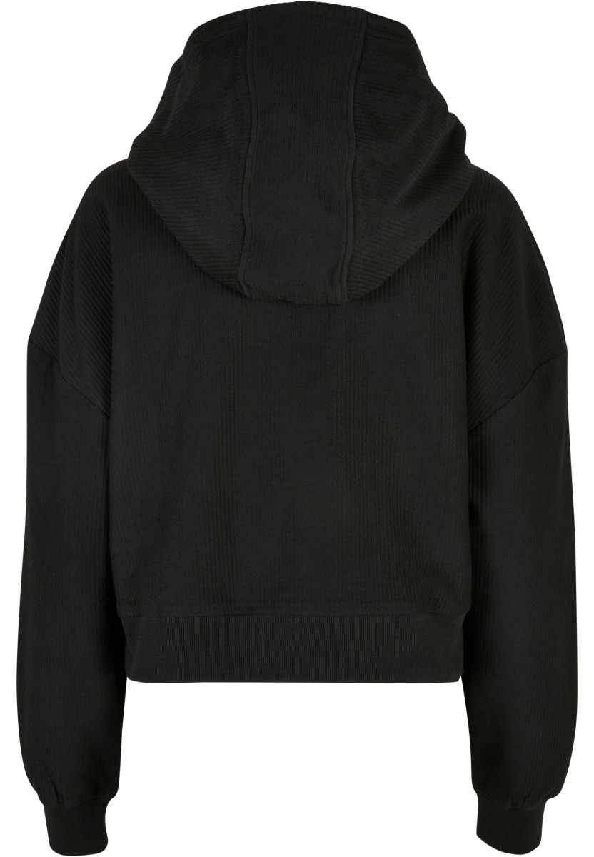 Ladies Oversized Short Rib Hoody