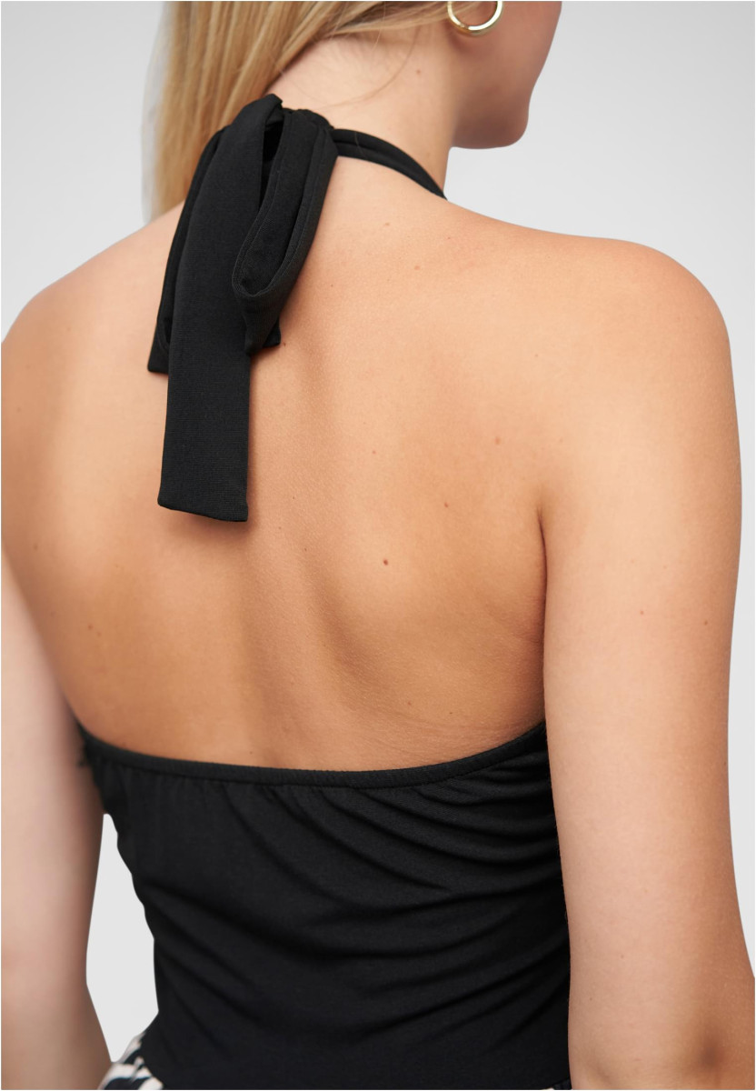 Maxi Neckholder-Dress with zebra print
