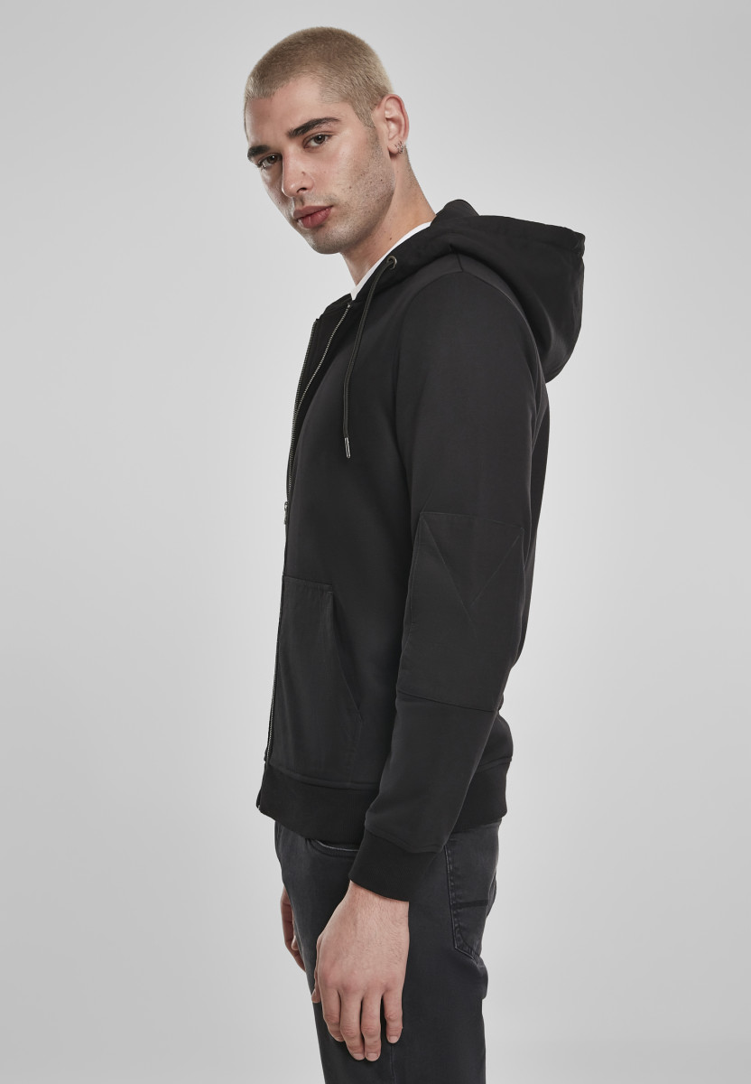 Fabric Mix Zip Hoody