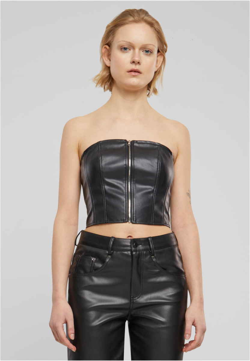 Ladies Synthetic Leather Bandeau Top