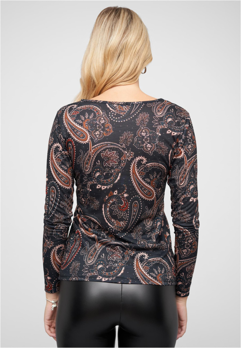 Langarm Shirt Longsleeve mit Paisley Print