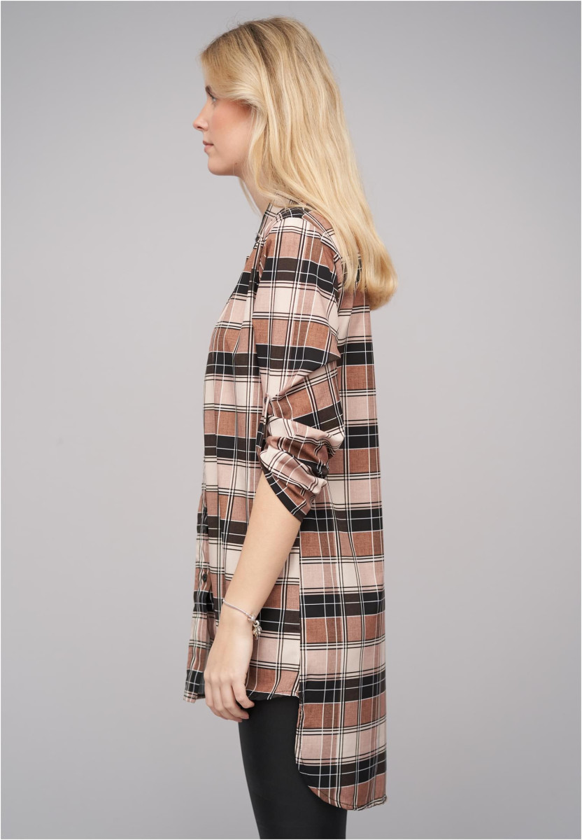 Turn Up 3/4 Arm Bluse kariert small