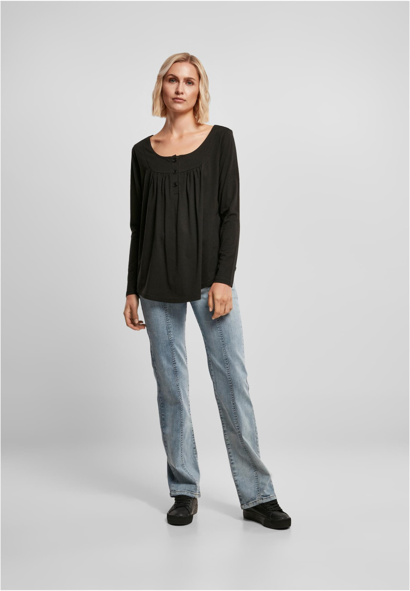 Ladies Viscose Button Up Longsleeve