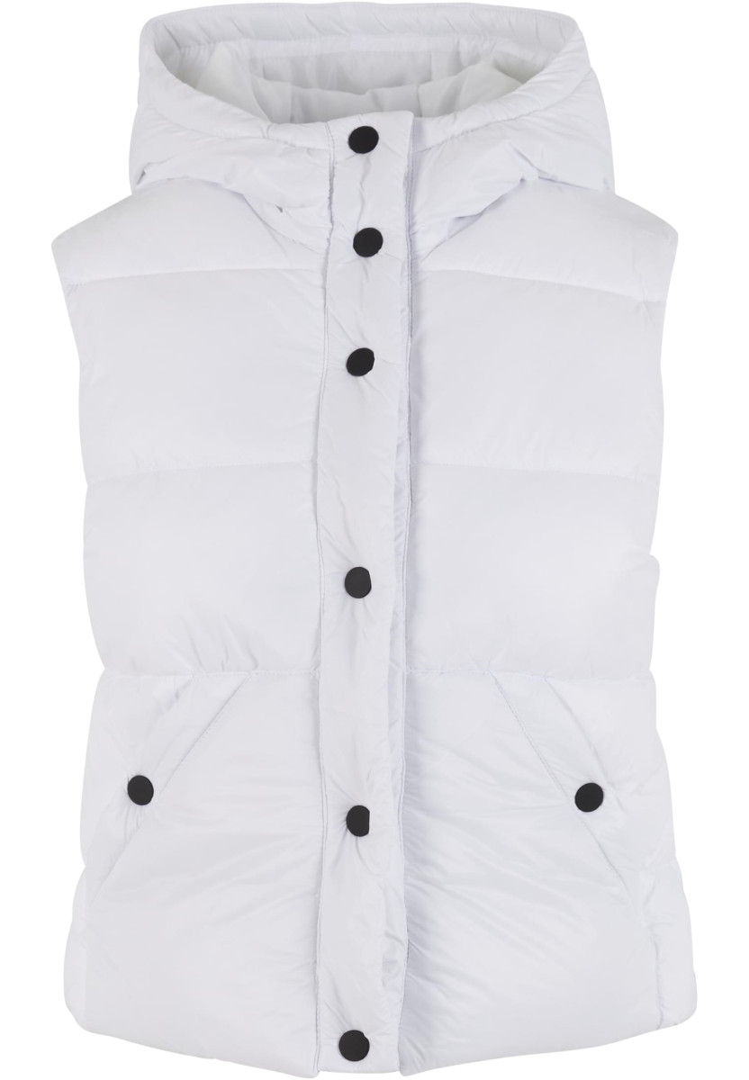 Ladies Recycled Shiny Puffer Vest with Hood