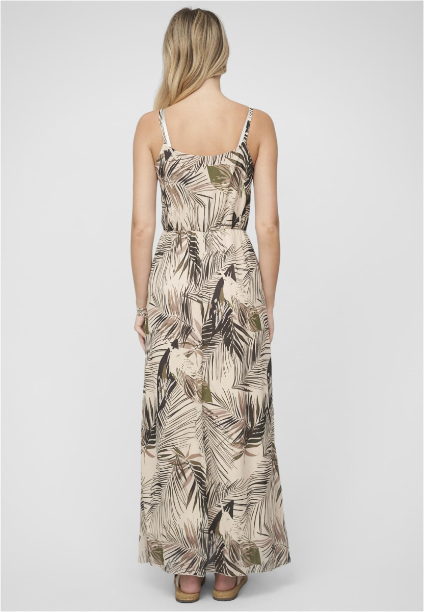 2-Layered Maxi-Dress Tropical Print