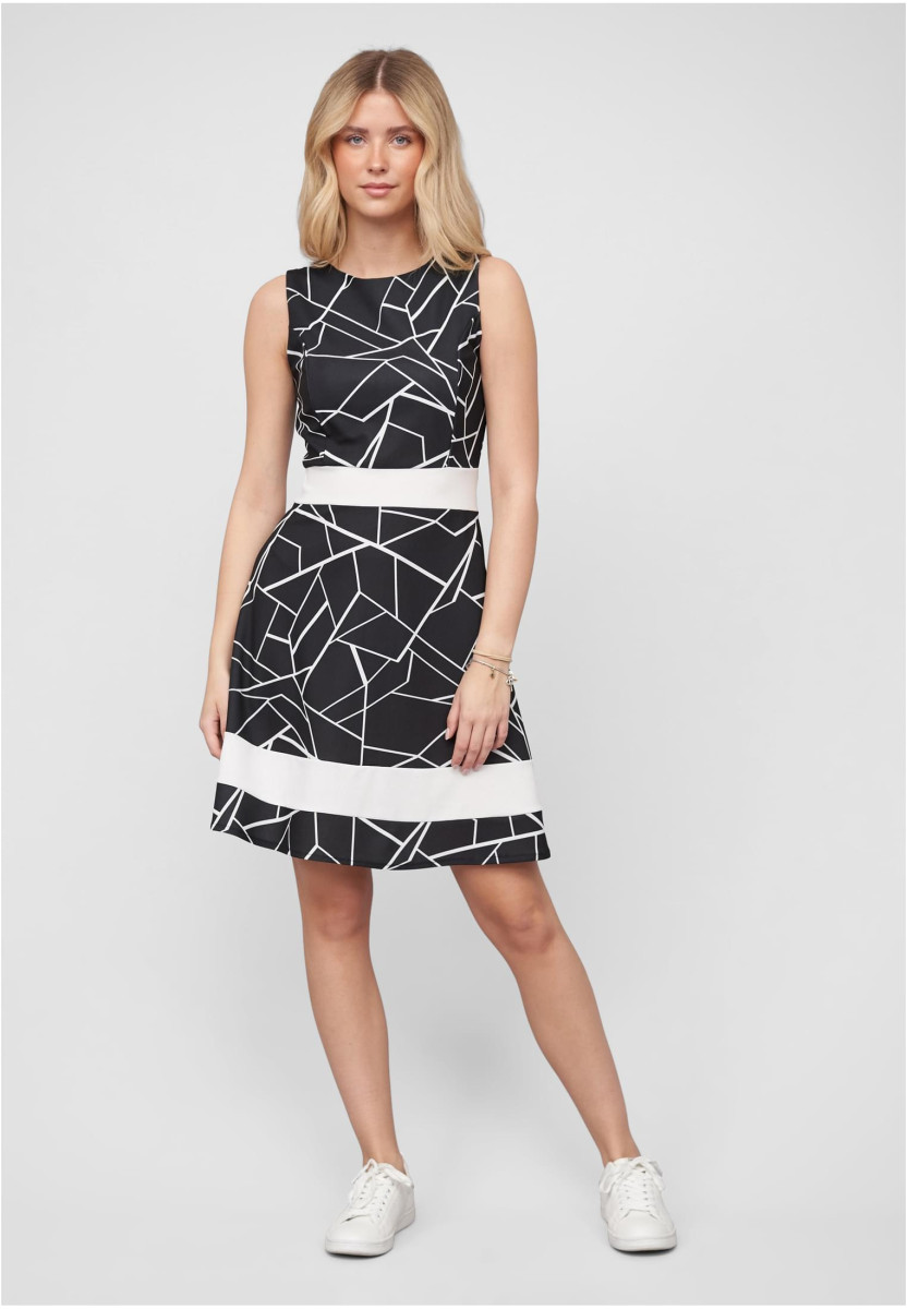 Dress with Abstract Print and Zipper on the back