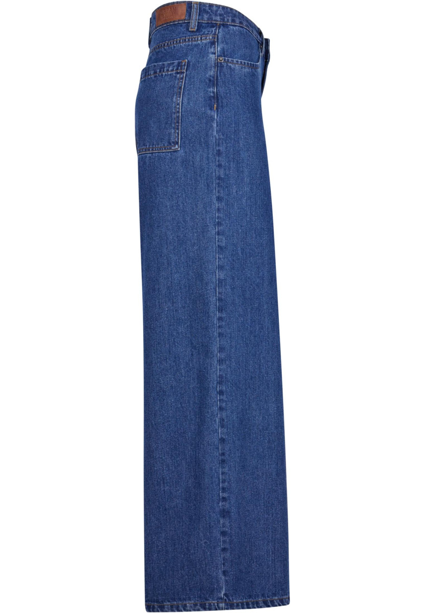 Ladies Mid Waist Wide Denim