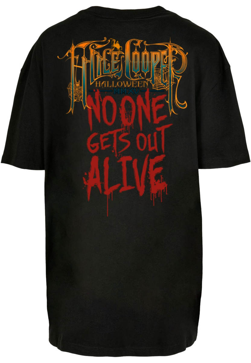 Ladies Alice Cooper - No One Gets Out Alive Oversized Boyfriend Tee