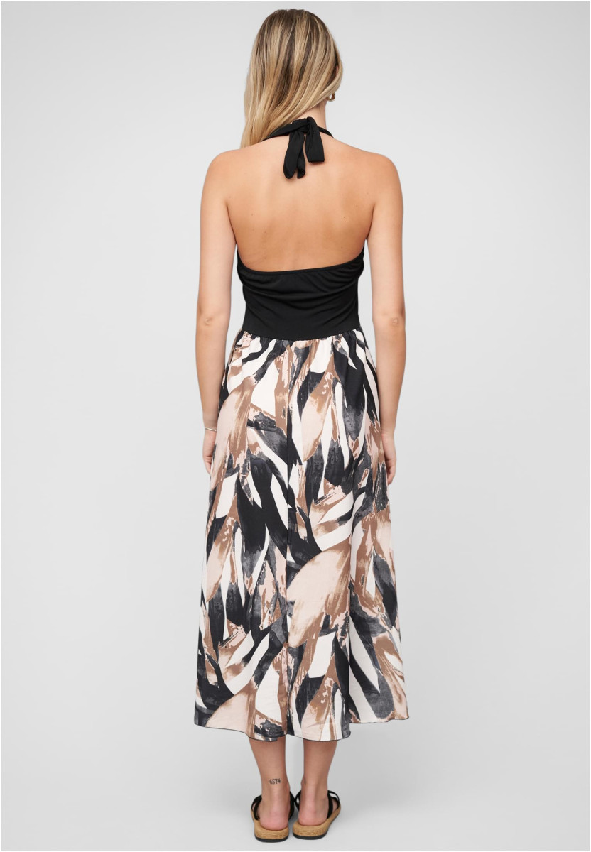 Maxi Neckholder-Dress with abstract print