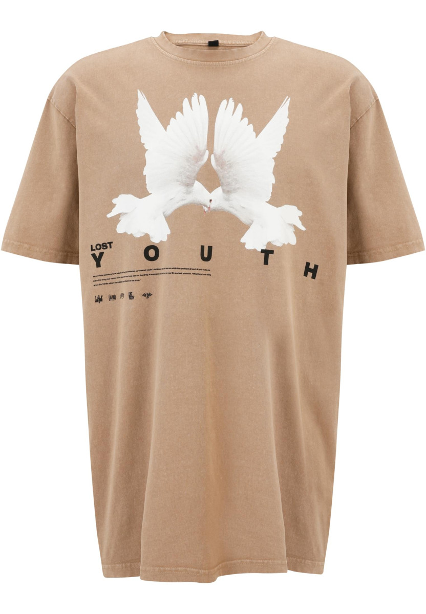 LY ACID WASHED TEE DOVE