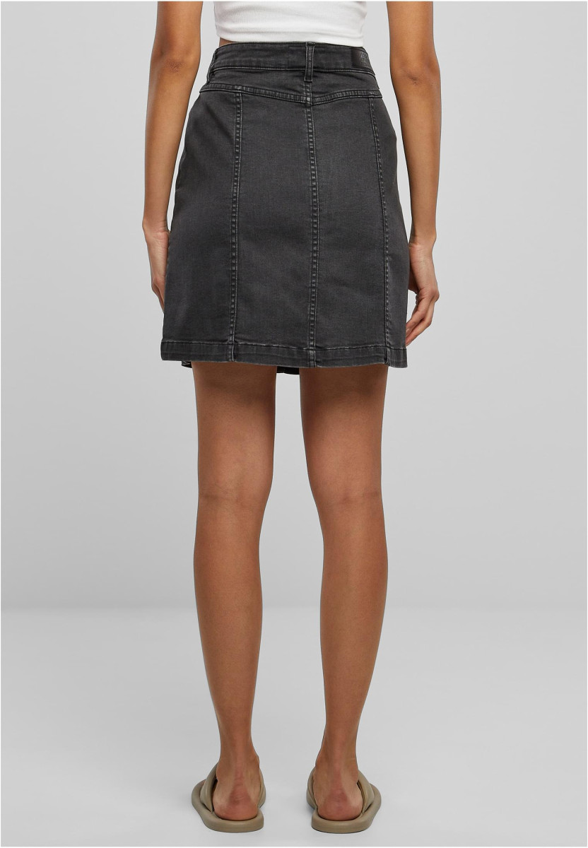 Ladies Organic Stretch Button Denim Skirt