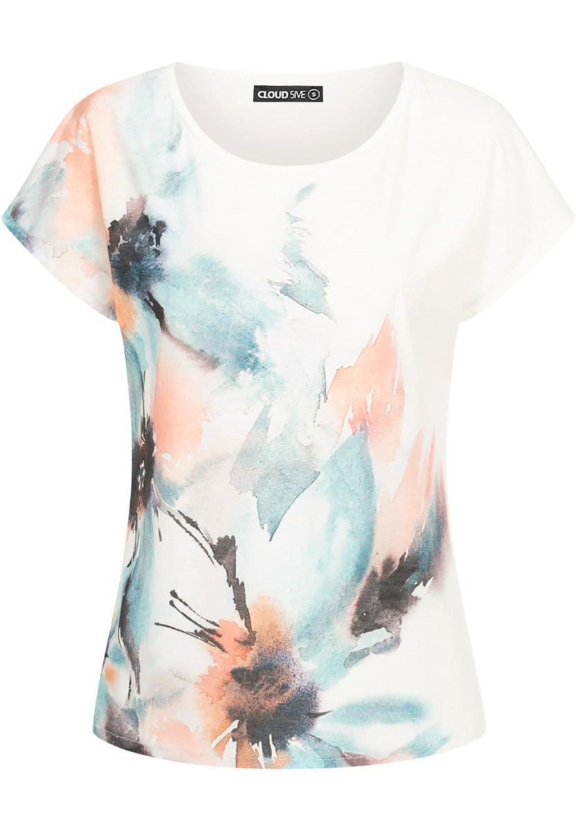 Cloud5ive Damen Viskose T-Shirt mit Pusteblumen Print