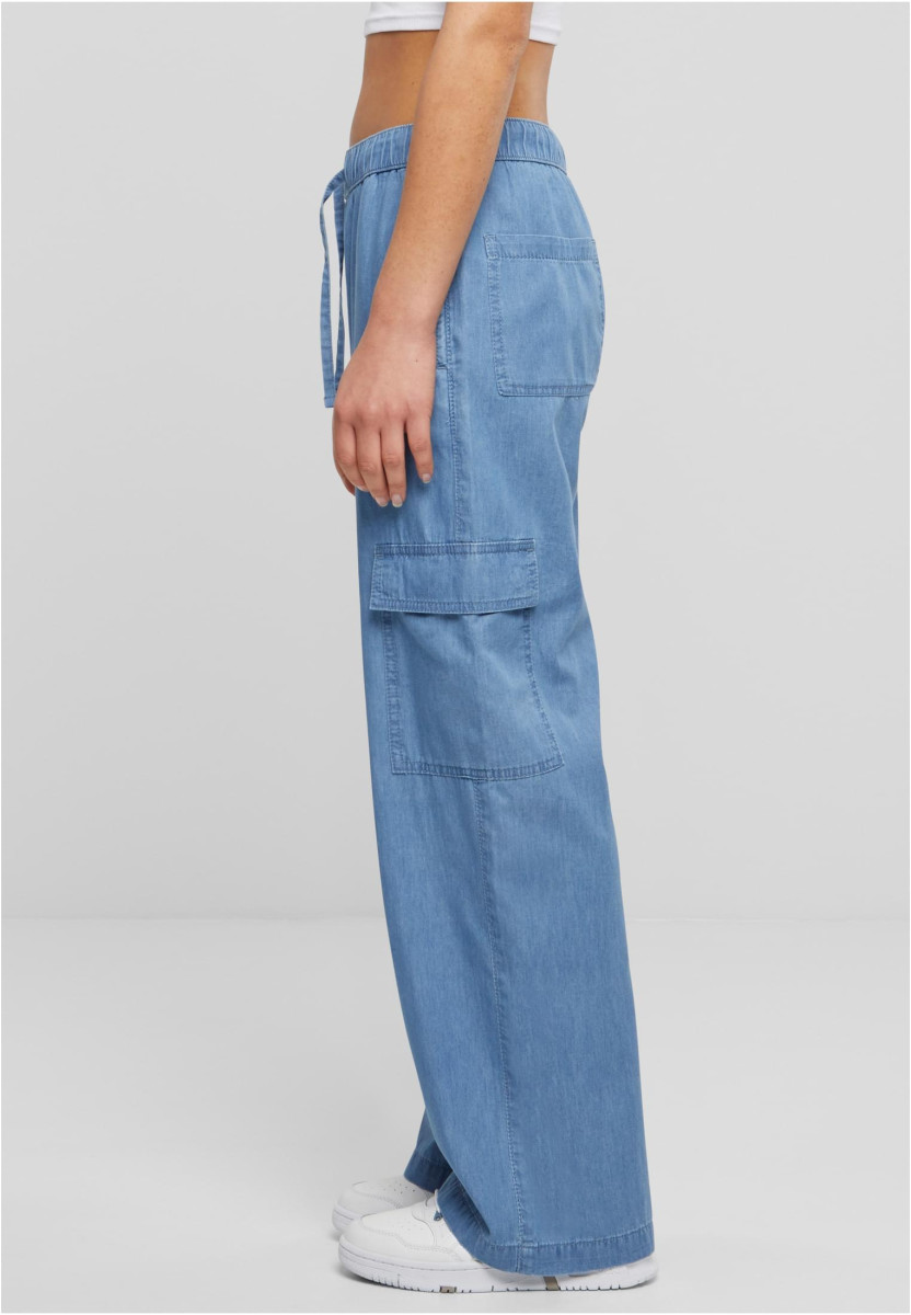 Ladies Light Denim Cargo Pants