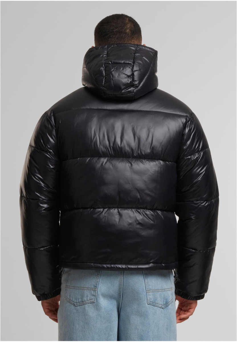 Shiny Puffer Jacket With Hood
