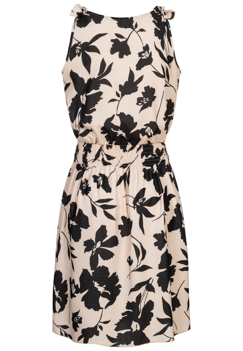Dress with buttons and knot details flower print